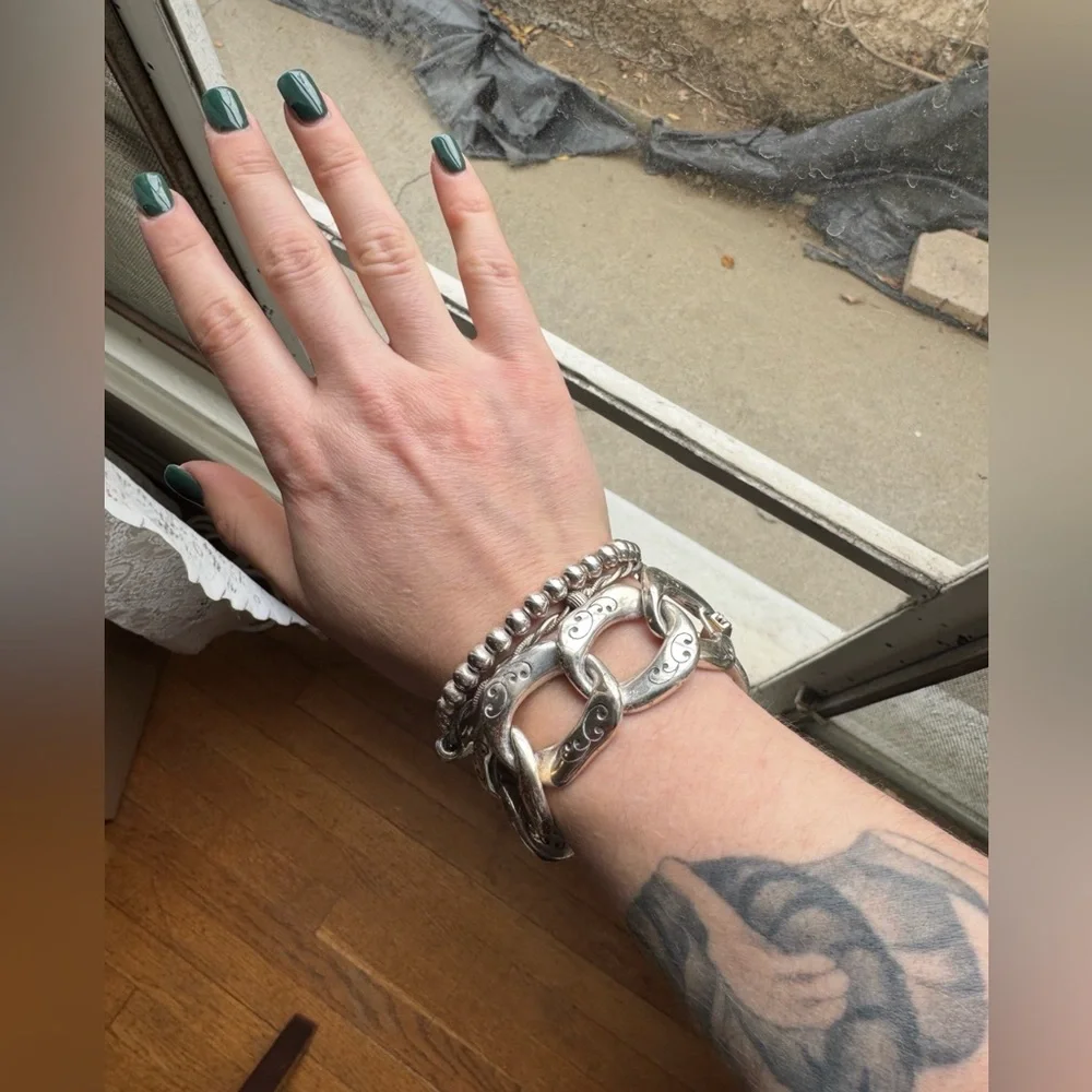 Vintage silver bead bracelet - Picture 2 of 6